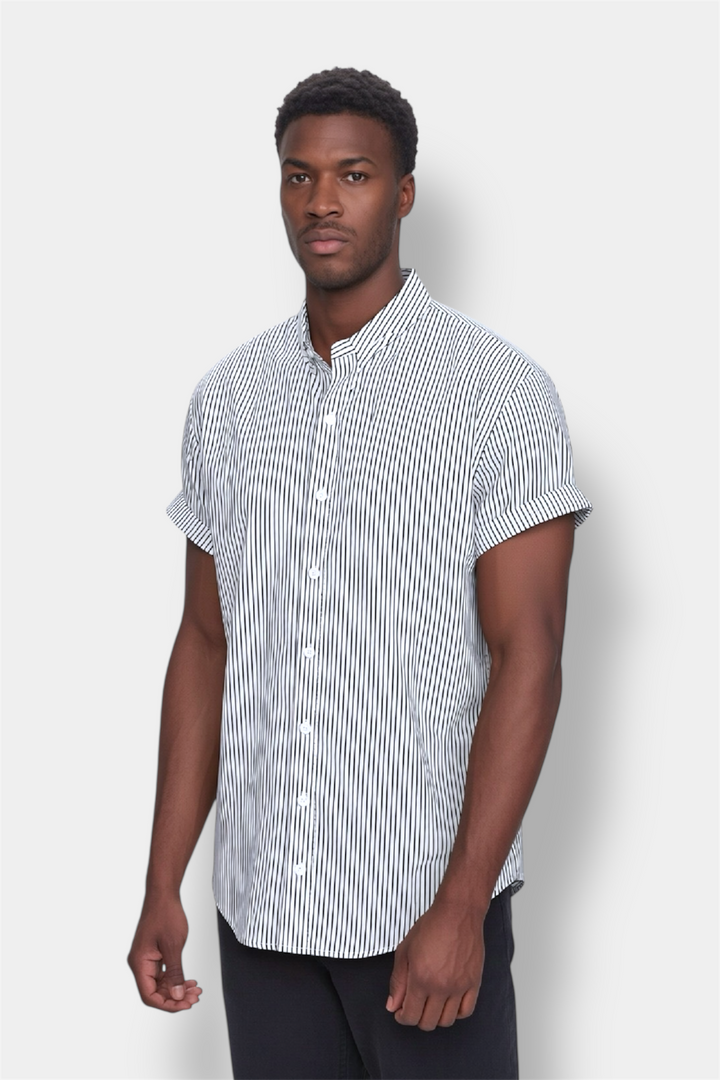 LUCA GESTREEPT KORTE-MOUWEN-SHIRT